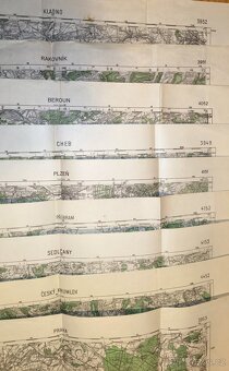 9 kusů vojenských map 1 : 75 000 - 1945-47. v Roztoky - 2