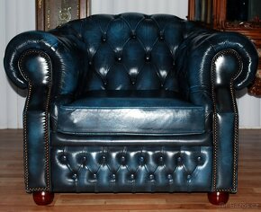 CHESTERFIELD-CLUB-CENTURION FURNITURE-LEATHER/BLUE - 2