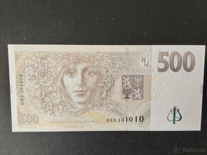 500 Kč (2009) PĚKNÉ ČÍSLO -POČÍTAČOVÁ SEKVENCE,UNC - 2