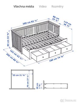 rozkládací postel HEMNES - 2