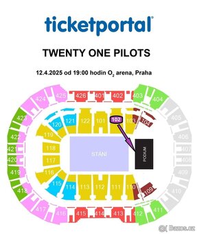 ◉ Twenty One Pilots - Sezení - 12.4.2025 - O2 arena Praha - 2