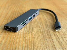 USB hub 6v1 do USB-C, HDMI USB 3.0 Micro SD, Win i Mac, NOVÝ - 2