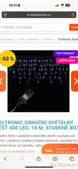 Světelný déšť studeně bílý 10 m 400 LED - 2