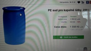 Prodám sudy,kanystry obsah 50l,60l a 220l - 2