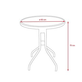 Prodám nový zahradní stůl Milano 2020 60x70 - 2