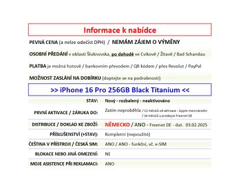 iPhone 16 Pro 256GB černý  ROZBALENO - 2