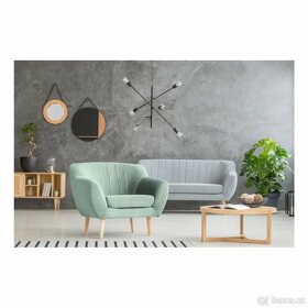 Mentolově zelené sametové křeslo Mazzini Sofas Sardaigne - 2