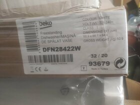 Prodám myčku nádobí zn. BEKO DFN 28422 W - NOVÁ NEPOUŽITÁ - 2