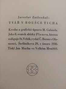 (bibliofília M.Galanda) J. Zatloukal - Tvář v roušce ticha - 2