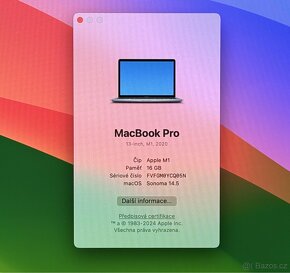 MacBook Pro 13” 2020 Chip M1 /16GB RAM/256GB SSD/ Záruka - 2