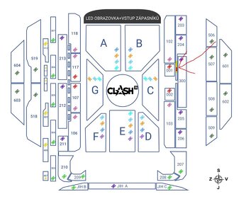 2x lístky CLASH 11 první řada v sektoru Vedle sebe - 2