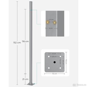 Opěrný sloupek pro boční markýzu 152cm - 2