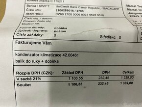 výměník kondenzátor  klimatizace 42.00461 bmw e90 e91 nový - 2