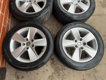 Alu 16" 5x112, orig. škoda Ilias , letní pneu 80%, O3 - 2