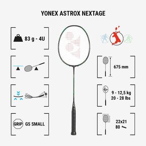 Badmintonová raketa Yonex Astrox Nextage černo-zelená - 2