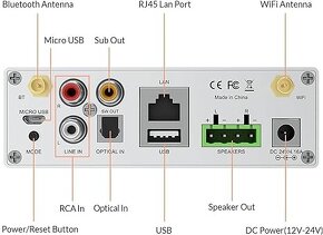 Arylic Up2stream A50+ Bluetooth zesilovač pro reproduktory, - 2