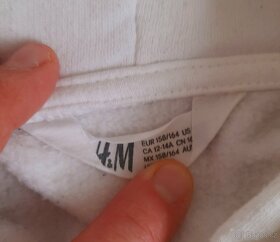 Bílá mikina H&M NASA  vel. 158/164 s kapucí - 2