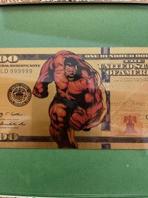 Zlatá 100 $ bankovka Red Hulk - 2