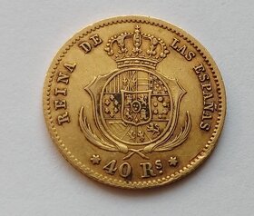 Zlatý 40 Reales 1862 - ISABELLA II. - 2