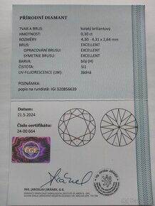 Investiční Diamant 0,3 ct certifikát - 2