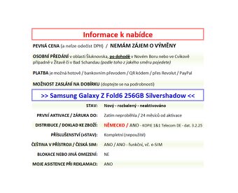 Samsung Galaxy Z Fold6 Z Fold 6 256GB Silvershadow ROZBALEN - 2