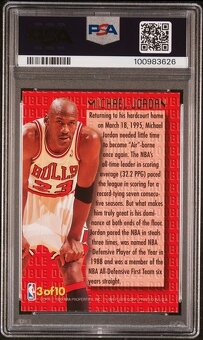 1995-96 Ultra #3 MICHAEL JORDAN HOF PSA 7 NM-MT DOUBLE TROUB - 2