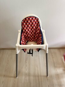 ANTILOP Vysoká židle/bezpeč. pás, bílá/stříbrná - 2