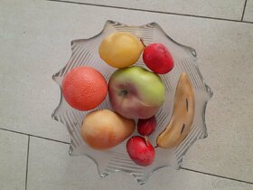 Retro skleněná miska, pvc ovoce - 2