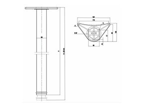 Barová noha černá, 1-5 ks, výška  82 cm nové, nepoužité - 2