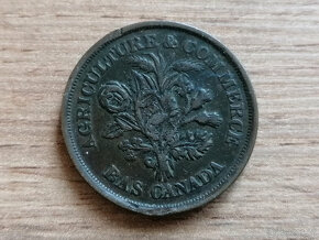 Bas Canada 1 Sou 1838 koloniální mince Dolní Kanada token - 2