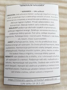 Náramek z minerálů Malachit,Obsidián,Jadeit - 2