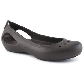 Černé baleríny s lakovanou špičkou CROCS CAP TOE FLAT 38-W8 - 2