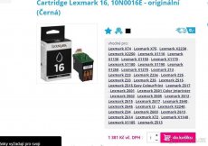 Cartridge Lexmark 16 black nerozbalená - 2
