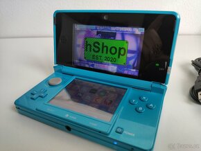 PRODÁNO - Nintendo 3DS Light Blue+homebrew hack a 32GB karta - 2