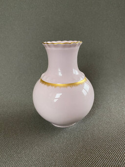 Hutschenreuther Buclatá váza 15 cm, růžovy porcelán - 2