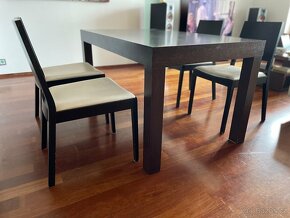 Jídelní stůl a 4 židle - wenge / kůže - 2