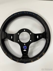 T&E VERTEX JDM LEATHER STEERING WHEEL - 7 STAR - 330MM - 2