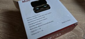 Bluetooth tws sluchátka M20 s displejem nabití - 2