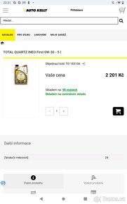 Motorový olej Total Quartz ineo first 0w30  5 litrů - 2