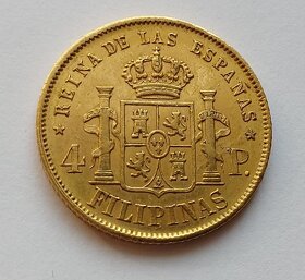 Zlatý 4 Peso 1868 - Izabela II. - 2