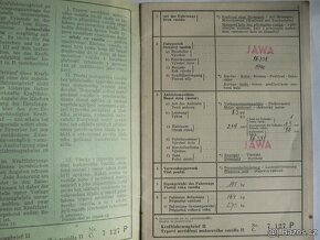 JAWA 250 Speciál - r.v. 1940 - technický průkaz - 2