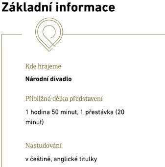 Prodam 2 ks vstupenek Narodni divadlo, Kraska a zvire - 2