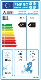 Tepelné čerpadlo MITSUBISHI 5-7 kW, COP 4,72 - NOVÉ - 2