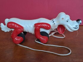 Retro hračka Pes, mechanická hračka, 80.léta 20.století - 2
