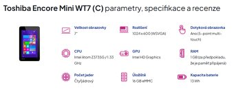 Tablet Windows Toshiba Encore WT7-C-100 7" 1GB 32GB - 2