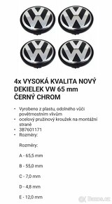 Krytky na kola VW 56 mm a 65mm - 2