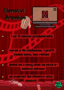 Netflix Premium členství na 1 až 12 měsíců / garance - 2