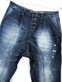 MODERNÍ JOGGER BAGGY SE DŘENÝMI DETAILY ♣ VEL. L ♣ EXE JEANS - 2