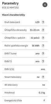 Televize ECG 32" 81cm (nemá WiFi) - 2