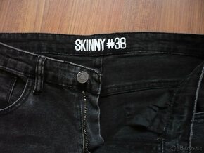 černé elastické skinny džíny vel.38 - 2